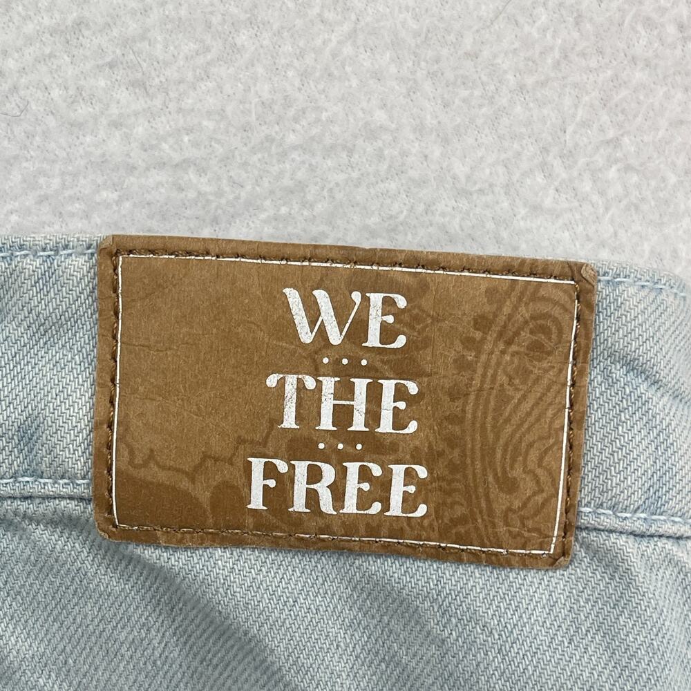 WE THE FREE PEOPLE Shorts 25 Beginners Luck Slouch Cut Off Cuffed Blue - Picture 9 of 15